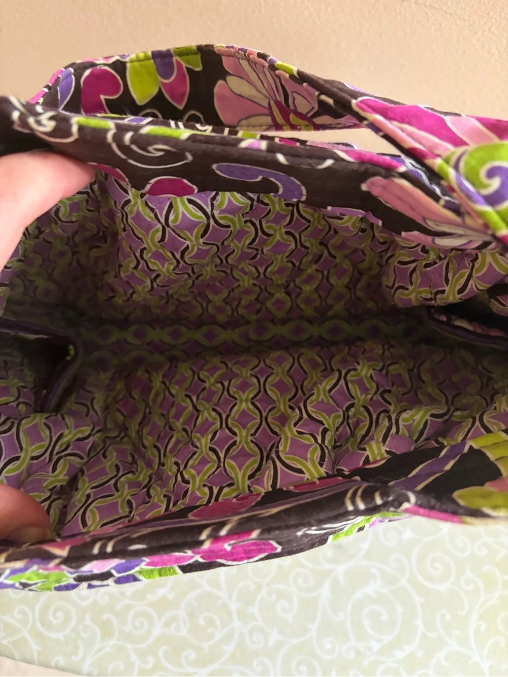Vera Bradley Floral Shoulder Bag in Purple punch